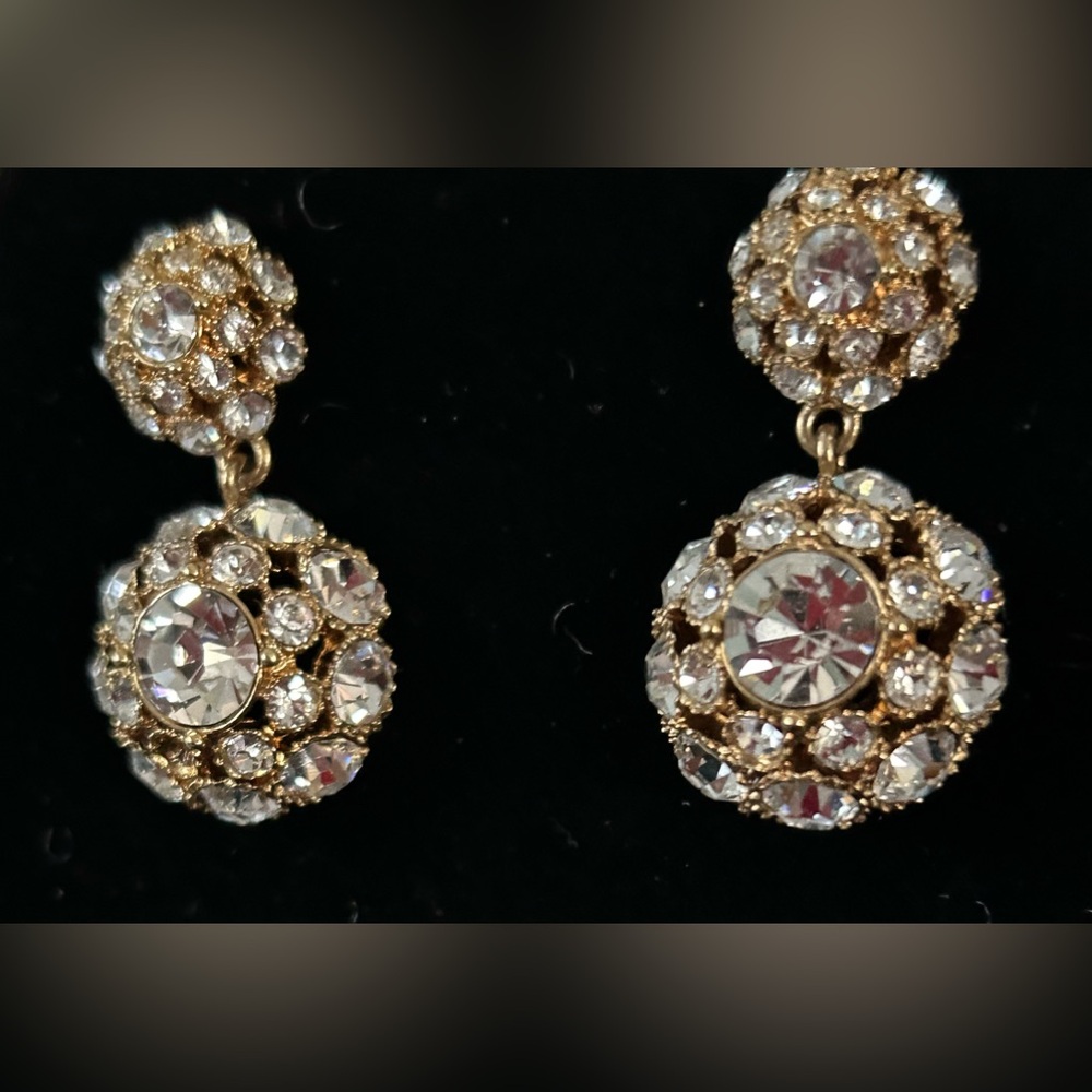 Beautiful Kate Spade, rhinestone and gold earrings